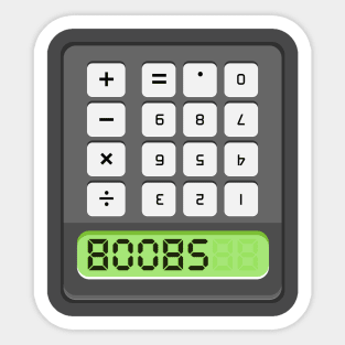 Upside Down Calculator 58008 (BOOBS) Sticker